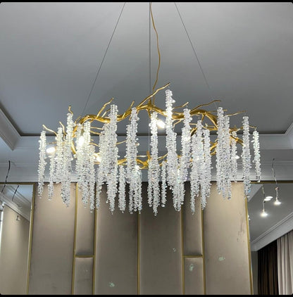 Golden Branch Crystal Pendant
